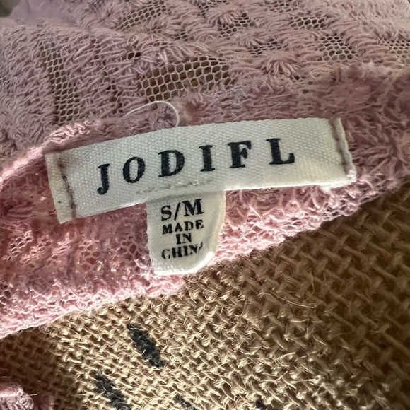 Sheer blush kimono embroidered lace cardigan small medium - Picture 7 of 7